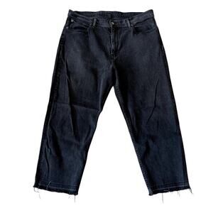 BDG Straight Cut-Off Stretch Faded Black Jeans 34x32